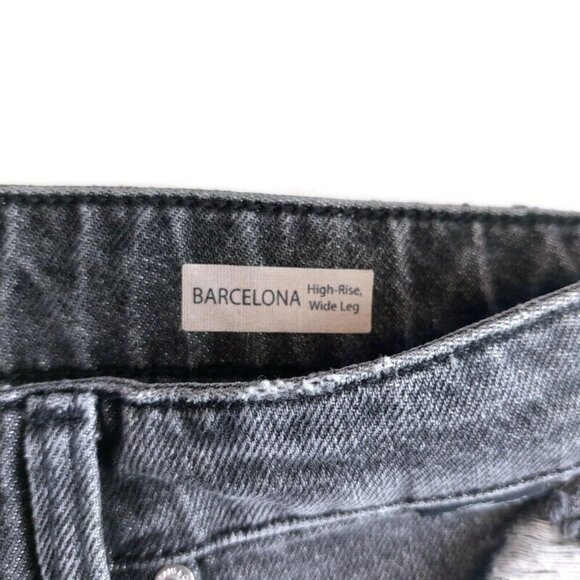 Mavi BARCELONA High Rise Wide Leg Denim Jeans Womens 27 X 32 Pants Black Sample - Picture 2 of 10